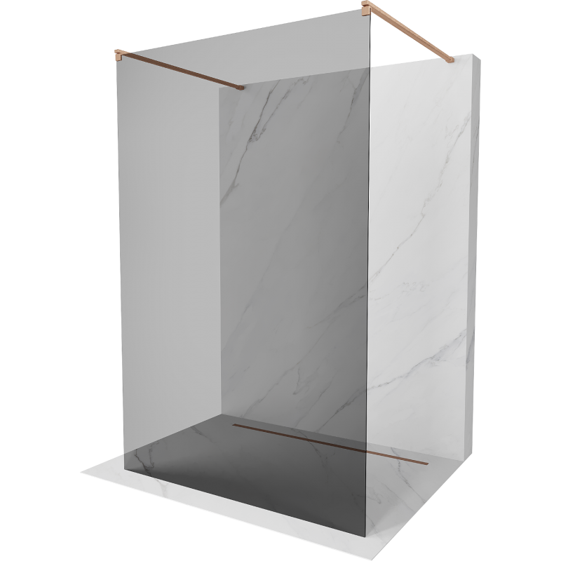 Kioto paroi de douche libre 130 x 200 cm, verre graphite 8 mm, laiton brossé - 800-130-002-65-40