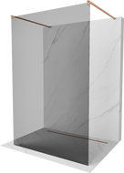 Kioto paroi de douche libre 130 x 200 cm, verre graphite 8 mm, laiton brossé - 800-130-002-65-40