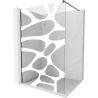 Mexen Kioto paroi de douche Walk-in 90 x 200 cm, vague blanche 8 mm, gris canon brossé - 800-090-101-66-97