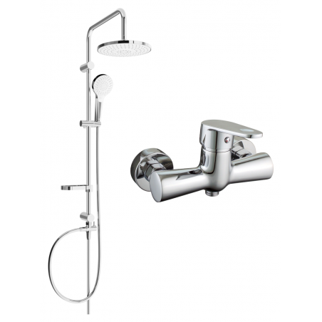 Mexen Erik ensemble de douche en saillie avec pomme de douche et robinet de douche Kama, chromé - 72540205-00