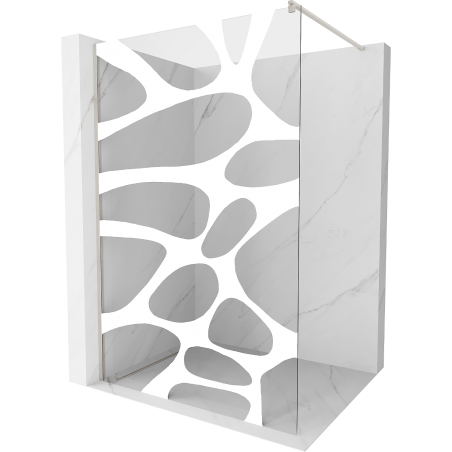 Mexen Kioto panneau de douche Walk-in 120 x 200 cm, vague blanche 8 mm, nickel brossé - 800-120-101-97-97