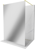 Mexen Kioto paroi de douche libre debout 120 x 200 cm, miroir 8 mm, doré brossé - 800-120-002-55-50