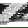 Mexen Kioto paroi de douche Walk-in 140 x 200 cm, motif blanc 8 mm, nickel brossé - 800-140-101-97-97