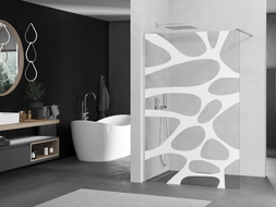 Mexen Kioto paroi de douche Walk-in 140 x 200 cm, motif blanc 8 mm, nickel brossé - 800-140-101-97-97