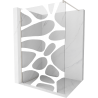 Mexen Kioto paroi de douche Walk-in 140 x 200 cm, motif blanc 8 mm, nickel brossé - 800-140-101-97-97