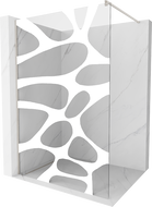 Mexen Kioto paroi de douche Walk-in 140 x 200 cm, motif blanc 8 mm, nickel brossé - 800-140-101-97-97