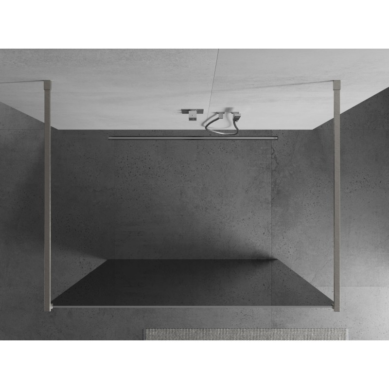 Mexen Kioto paroi de douche autoportante 120 x 200 cm, miroir 8 mm, nickel brossé - 800-120-002-97-50