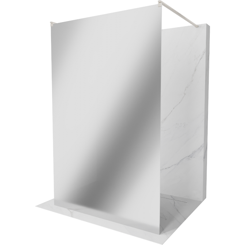 Mexen Kioto paroi de douche autonome 130 x 200 cm, miroir 8 mm, nickel brossé - 800-130-002-97-50