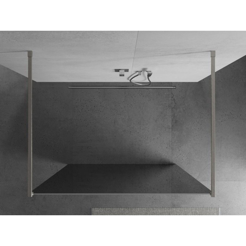 Mexen Kioto paroi de douche autoportante 130 x 200 cm, miroir 8 mm, nickel brossé - 800-130-002-97-50