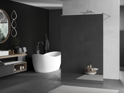 Mexen Kioto paroi de douche autoportante 130 x 200 cm, miroir 8 mm, nickel brossé - 800-130-002-97-50