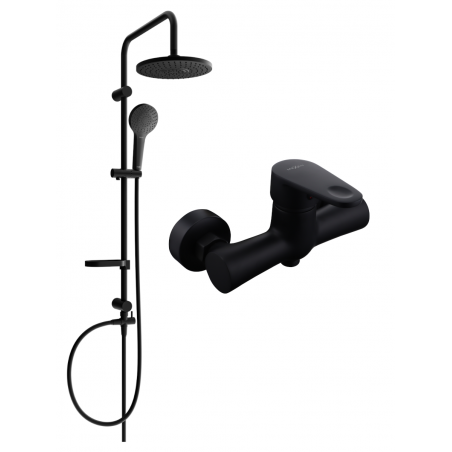 Mexen Erik ensemble de douche encastré avec douche de tête et robinetterie Kama, noir - 72540205-70