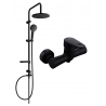 Mexen Erik ensemble de douche à encastrer avec pomme de douche et mitigeur de douche Kama, noir - 72540205-70