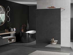 Mexen Kioto paroi de douche autoportante 120 x 200 cm, miroir 8 mm, cuivre brossé - 800-120-002-65-50