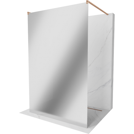 Kioto Mexen paroi de douche libre debout 140 x 200 cm, miroir 8 mm, laiton brossé - 800-140-002-65-50