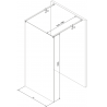 Kioto Mexen paroi de douche libre debout 140 x 200 cm, miroir 8 mm, laiton brossé - 800-140-002-65-50