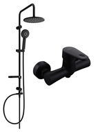 Mexen Carl ensemble de douche en saillie avec pomme de douche et robinet de douche Kama, noir - 72540240-70
