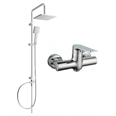 Mexen Tord ensemble de douche extérieur avec pommeau de douche et mitigeur de baignoire Pecos, chromé - 72740200-00