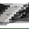 Mexen Kioto paroi de douche autonome 150 x 200 cm, motif noir 8 mm, gun gray brossé - 800-150-002-66-70