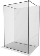 Mexen Kioto paroi de douche autoportante 160 x 200 cm, cadre noir 8 mm, gris canon brossé - 800-160-002-66-70