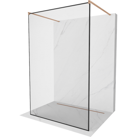 Mexen Kioto paroi de douche libre 100 x 200 cm, motif noir 8 mm, laiton brossé - 800-100-002-65-70