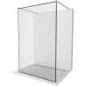 Mexen Kioto paroi de douche libre 100 x 200 cm, motif noir 8 mm, laiton brossé - 800-100-002-65-70