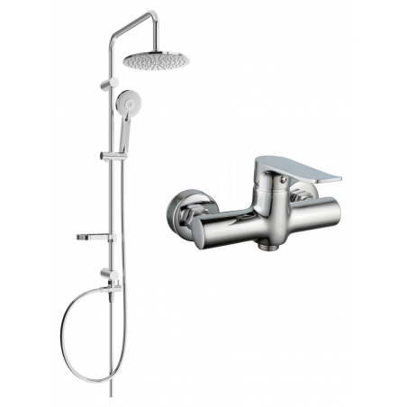 Mexen Pecos Carl ensemble de douche apparent avec pomme de douche et robinet de douche, chrome - 72740240-00