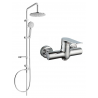 Mexen Pecos Carl ensemble de douche apparent avec pomme de douche et robinet de douche, chrome - 72740240-00