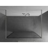 Mexen Kioto paroi de douche autoportante 140 x 200 cm, cadre noir 8 mm, nickel brossé - 800-140-002-97-70