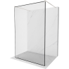 Mexen Kioto paroi de douche autoportante 150 x 200 cm, motif noir 8 mm, nickel brossé - 800-150-002-97-70