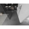 Mexen Kioto paroi de douche autoportante 150 x 200 cm, motif noir 8 mm, nickel brossé - 800-150-002-97-70