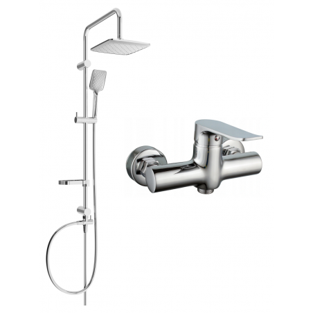 Mexen Sven ensemble de douche en saillie avec pomme de douche et robinet de douche Pecos, chrome - 72740262-00