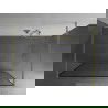 Mexen Kioto paroi de douche autoportante 100 x 200 cm, motif noir 8 mm, or brossé - 800-100-002-55-70