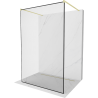 Mexen Kioto paroi de douche autoportante 100 x 200 cm, motif noir 8 mm, or brossé - 800-100-002-55-70