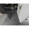 Mexen Kioto paroi de douche autoportante 140 x 200 cm, motif noir 8 mm, doré brossé - 800-140-002-55-70
