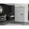Mexen Kioto paroi de douche autoportante 140 x 200 cm, motif noir 8 mm, doré brossé - 800-140-002-55-70