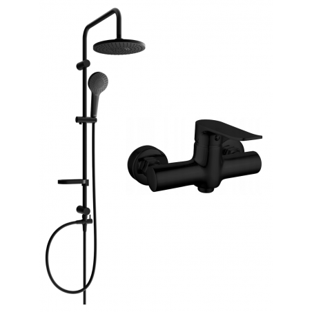 Mexen Erik ensemble de douche apparent avec pomme de douche et robinet de douche Pecos, noir - 72740205-70