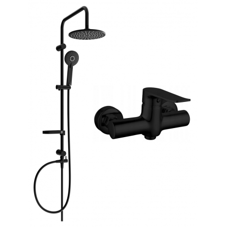 Mexen Carl Set de Douche Extérieur avec Douche de Pluie et Mitigeur Pecos, Noir - 72740240-70
