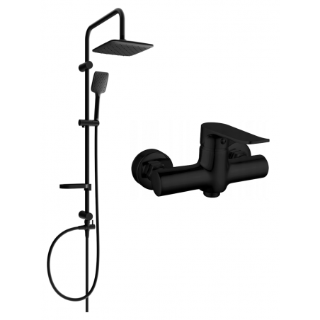 Mexen Sven ensemble de douche apparente avec pomme de douche et mitigeur Pecos, noir - 72740262-70