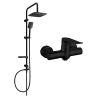 Mexen Sven ensemble de douche apparente avec pomme de douche et mitigeur Pecos, noir - 72740262-70