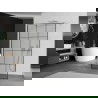 Mexen Kioto paroi de douche autonome 120 x 200 cm, motif noir 8 mm, nickel brossé - 800-120-002-97-77