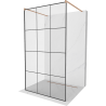 Mexen Kioto paroi de douche autoportante 120 x 200 cm, motif noir 8 mm, laiton brossé - 800-120-002-65-77