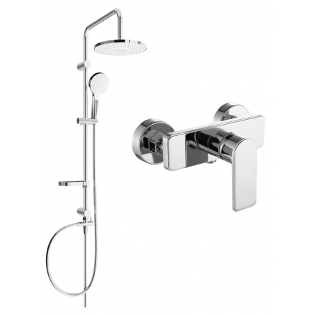 Ensemble de douche apparent Mexen Erik avec douche de tête et robinet de douche Cetus, chrome - 744340205-00