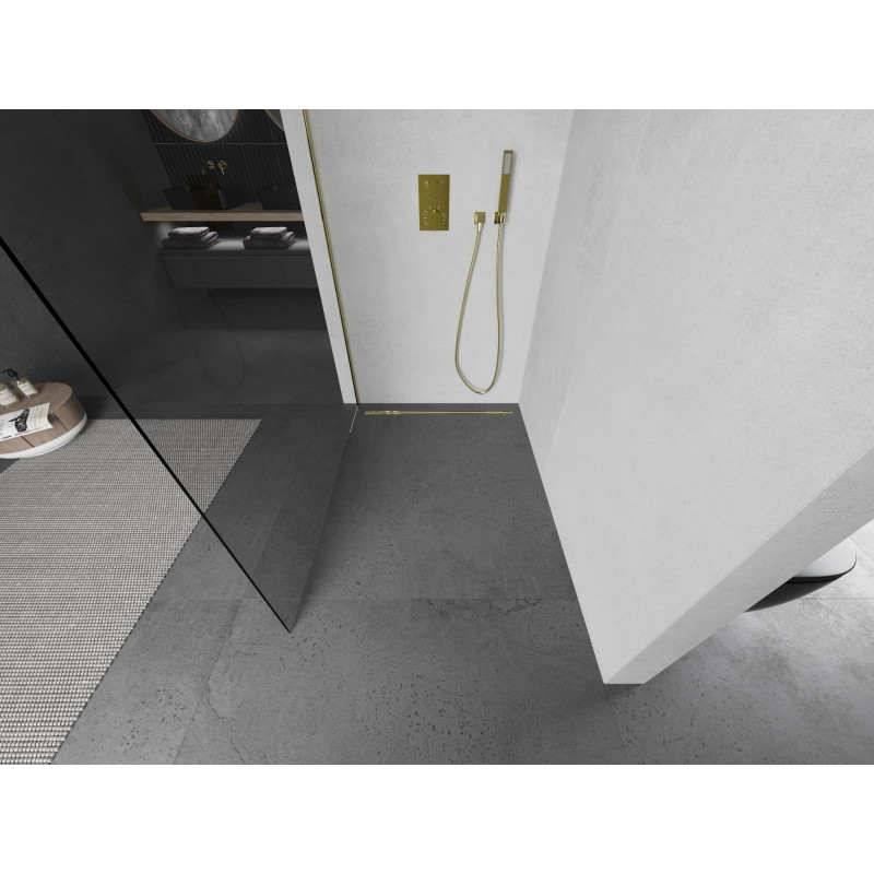 Mexen Kioto L paroi de douche Walk-in 60 x 200 cm, transparent, or - 800-060-103-50-00