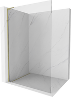 Mexen Kioto L paroi de douche Walk-in 75 x 200 cm, transparente, dorée - 800-075-103-50-00