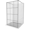 Mexen Kioto paroi de douche autoportante 110 x 200 cm, motif noir 8 mm, gun gray brossé - 800-110-002-66-77