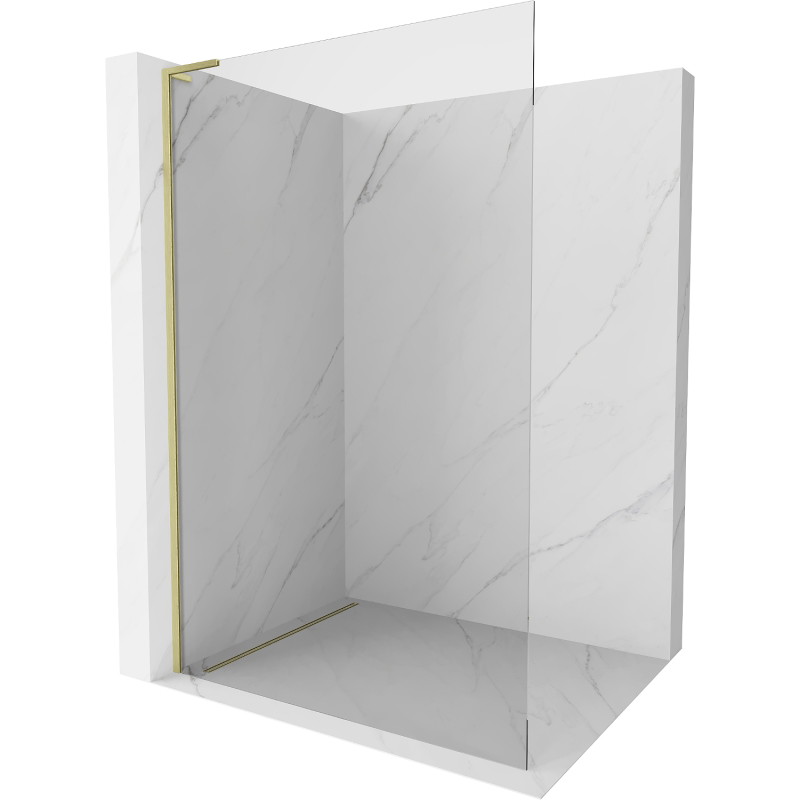 Mexen Kioto L panneau de douche Walk-in 60 x 200 cm, transparent, or brossé - 800-060-103-55-00
