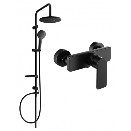 Mexen Erik ensemble de douche apparent avec douche de tête et robinet de douche Cetus, noir - 744340205-70