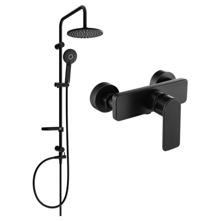 Mexen Cetus Carl ensemble de douche en saillie avec pommeau de douche et mitigeur de douche, noir - 744340240-70