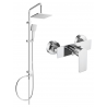Mexen Alfa Ensemble de douche apparent Tord avec pommeau de douche et mitigeur, chromé - 745740200-00