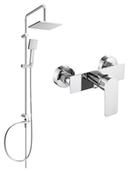 Mexen Alfa Ensemble de douche apparent Tord avec pommeau de douche et mitigeur, chromé - 745740200-00